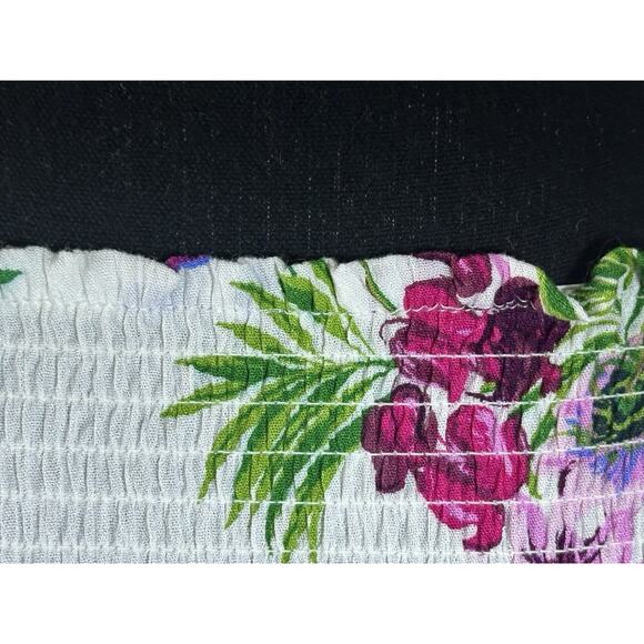 Ambience Women’s Top White Floral off The Shoulder Tub Y2K Top Size (L) - Picture 10 of 16